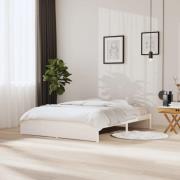 vidaXL Sängram vit massivt trä 160x200 cm