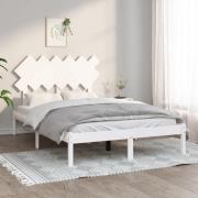 vidaXL Sängram vit 120x200 cm massivt trä