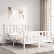 vidaXL Sängram utan madrass vit 120x200 cm massiv furu