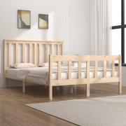 vidaXL Sängram massiv furu 135x190 cm