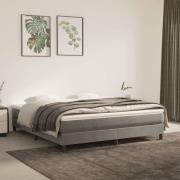 vidaXL Boxspring-sängram ljusgrå 160x200 cm sammet