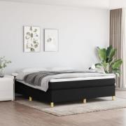 vidaXL Ramsäng med madrass svart 180x200 cm tyg