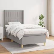 vidaXL Ramsäng med madrass ljusgrå 90x200 cm tyg