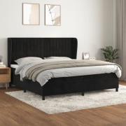 vidaXL Ramsäng med madrass svart 200x200 cm sammet