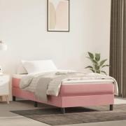 vidaXL Sängram rosa 100x200 cm sammet