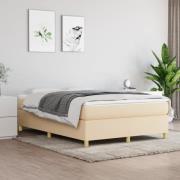 vidaXL Sängram utan madrass gräddvit 140x200 cm tyg