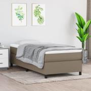 vidaXL Sängram utan madrass taupe 100x200 cm tyg