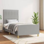 vidaXL Sängram utan madrass ljusgrå 80x200 cm tyg