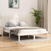 vidaXL Sängram vit massiv furu 120x190 cm