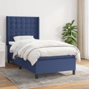 vidaXL Ramsäng med madrass blå 100x200 cm tyg