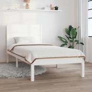 vidaXL Sängram vit massivt trä 75x190 cm