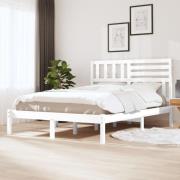 vidaXL Sängram vit massiv furu 120x200 cm enkelsäng