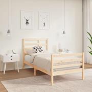 vidaXL Sängram massivt trä 75x190 cm