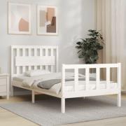 vidaXL Sängram utan madrass vit 100x200 cm massiv furu
