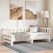 vidaXL Utdragbar dagbädd vit 2x(90x200) cm massiv furu