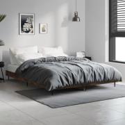 vidaXL Sängram rökfärgad ek 135x190 cm konstruerat trä
