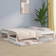 vidaXL Utdragbar dagbädd vit 2x(90x200) cm massiv furu