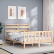 vidaXL Sängram utan madrass 140x190 cm massiv furu