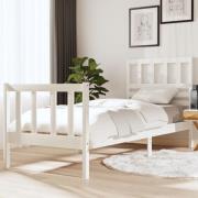 vidaXL Sängram massivt trä 75x190 cm vit