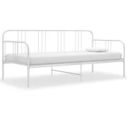 vidaXL Sängram bäddsoffa vit metall 90x200 cm