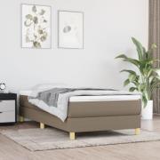 vidaXL Sängram utan madrass Taupe 90x200 cm tyg