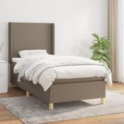 vidaXL Ramsäng med madrass taupe 90x190 cm tyg
