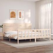 vidaXL Sängram utan madrass 200x200 cm massiv furu