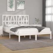 vidaXL Sängram vit massiv furu 150x200 cm