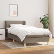 vidaXL Ramsäng med madrass taupe 90x200 cm tyg