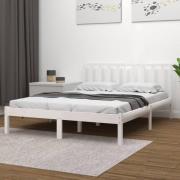vidaXL Sängram vit massiv furu 120x190 cm
