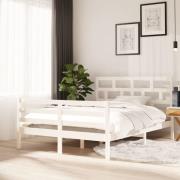 vidaXL Sängram vit massiv furu 140x200 cm