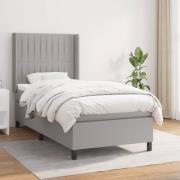 vidaXL Ramsäng med madrass ljusgrå 90x200 cm tyg