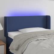 vidaXL Sänggavel LED blå 93x16x78/88 cm tyg