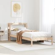 vidaXL Sängram utan madrass 75x190 cm massiv furu