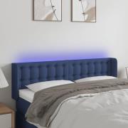 vidaXL Sänggavel LED blå 147x16x78/88 cm tyg