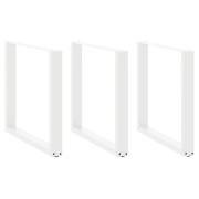 vidaXL Matbordsben U-formade 3 st vita 80x(72-73) cm stål