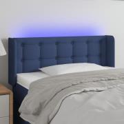 vidaXL Sänggavel LED blå 93x16x78/88 cm tyg