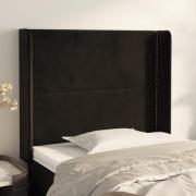 vidaXL Sänggavel med kanter svart 93x16x118/128 cm sammet