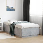 vidaXL Sängram betonggrå 100x200 cm konstruerad trä