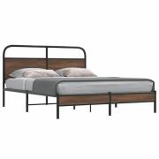 vidaXL Sängram utan madrass brun ek 150x200 cm konstruerad trä