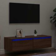 vidaXL Tv-bänk med LED-belysning brun ek 100X35,5x25 cm