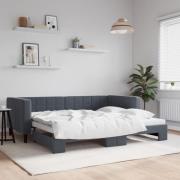 vidaXL Dagbädd utdragbar mörkgrå 90x200 cm sammet