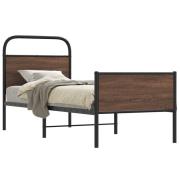 vidaXL Sängram utan madrass brun ek 80x200 cm konstruerad trä
