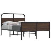 vidaXL Sängram utan madrass brun ek 140x190 cm konstruerad trä
