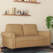 vidaXL 2-sitssoffa brun 120 cm sammet
