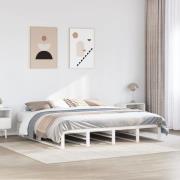 vidaXL Sängram utan madrass vit 200x200 cm massiv furu