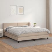 vidaXL Ramsäng med bäddmadrass cappuccino 180x200 cm konstläder