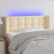 vidaXL Sänggavel LED gräddvit 83x16x78/88 cm tyg