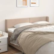vidaXL Sänggavel med kanter cappuccino 203x16x78/88 cm konstläder