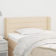 vidaXL Sänggavel med kanter gräddvit 103x16x78/88 cm tyg